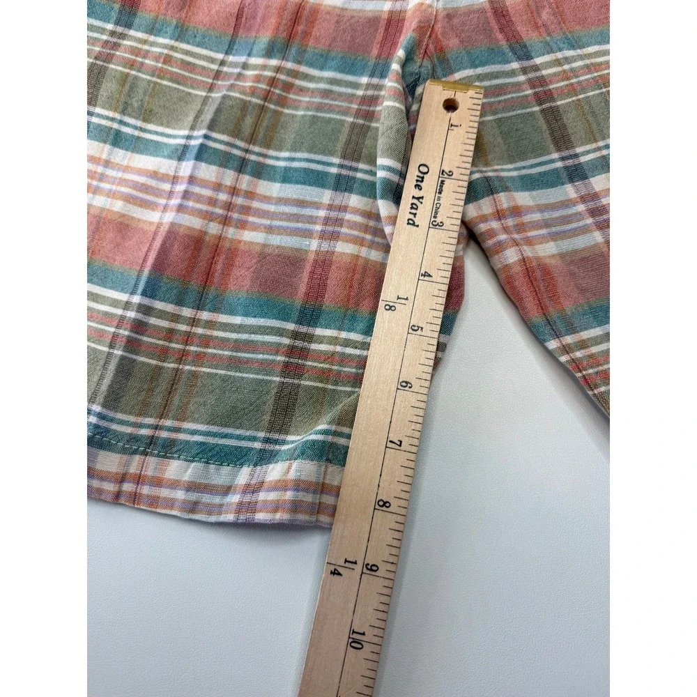 Tommy Bahama Mens Plaid Linen Tencel Shorts Multicolor Flat Front Size 33
